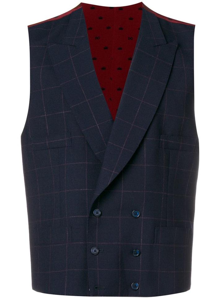 Dolce & Gabbana Mix-print Formal Vest - Blue