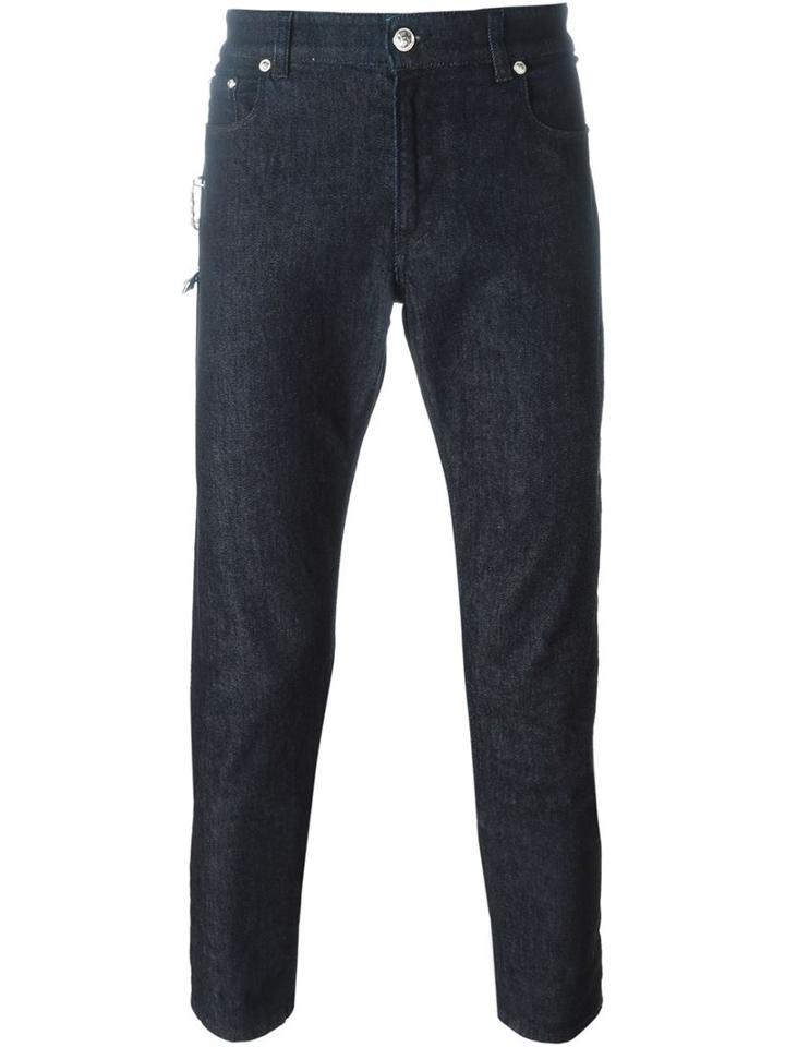 Versus Safety Pin Slim Fit Jeans, Men's, Size: 34, Blue, Cotton/spandex/elastane/polyester