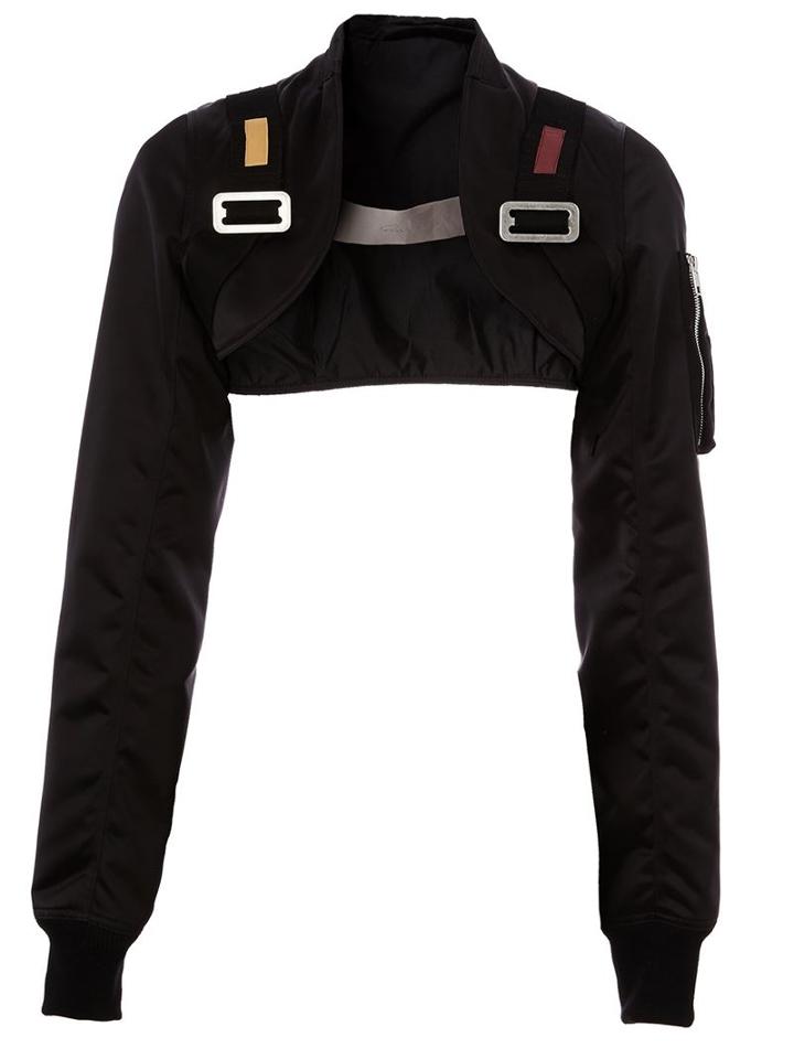Rick Owens Cropped Jacket, Women's, Size: 38, Black, Cotton/polyamide/polyester/virgin Wool