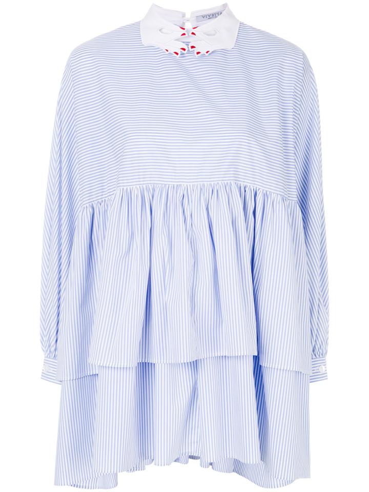 Vivetta Hand Collar Blouse With Flounces - Blue