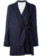 Acne Studios Tied Front Coat, Women's, Size: 36, Blue, Viscose