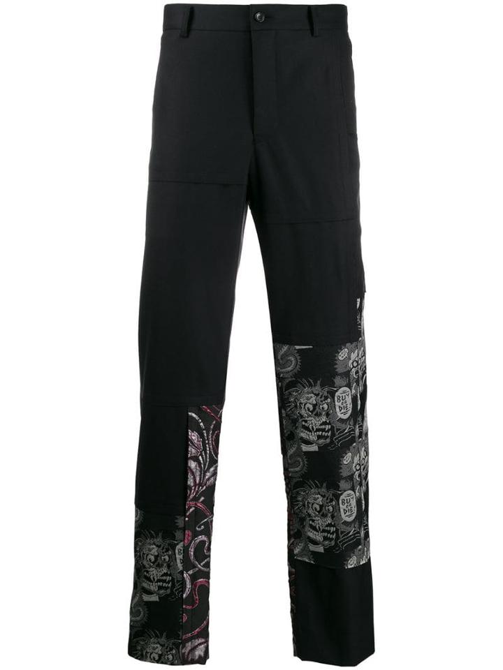 Comme Des Garçons Homme Plus Patchwork Straight-leg Trousers - Black