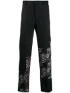 Comme Des Garçons Homme Plus Patchwork Straight-leg Trousers - Black