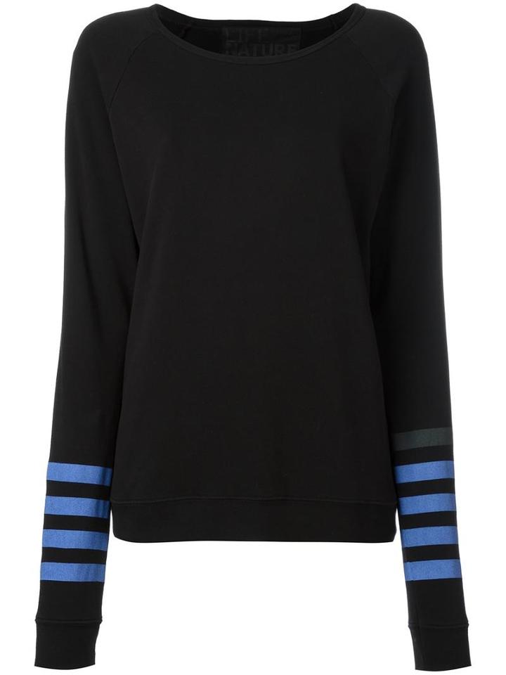 Freecity Stripe Detail Sweatshirt, Women's, Size: Large, Black, Cotton