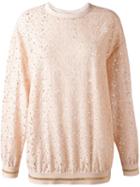 Stella Mccartney Floral Lace Sweatshirt, Women's, Size: 44, Pink/purple, Cotton/polyamide
