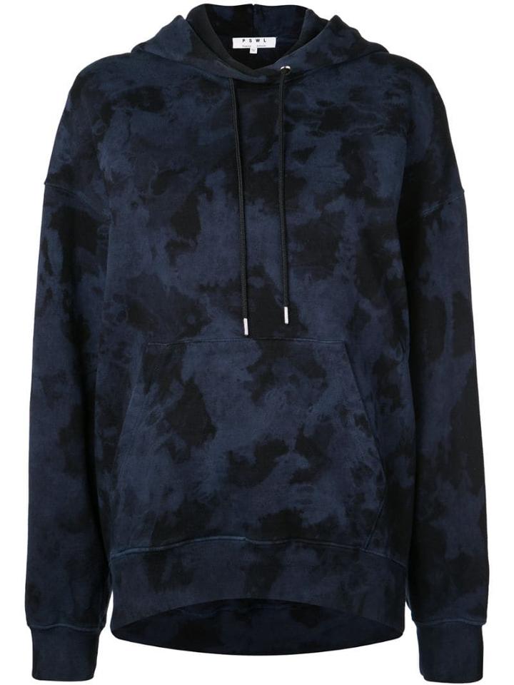 Proenza Schouler Pswl Ink Blotch Hooded Sweatshirt - Blue