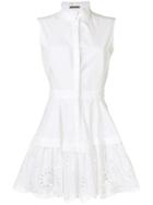 Alexander Mcqueen Floral Topstitching Detailed Dress - White
