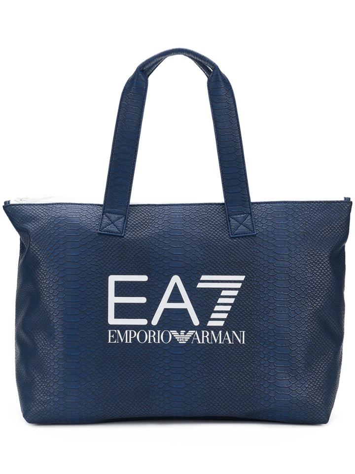 Ea7 Emporio Armani Logo Tote - Blue