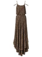 Lilly Sarti Printed Maxi Dress, Women's, Size: 38, Brown, Viscose