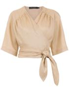 Andrea Marques Cropped Blouse - Neutrals