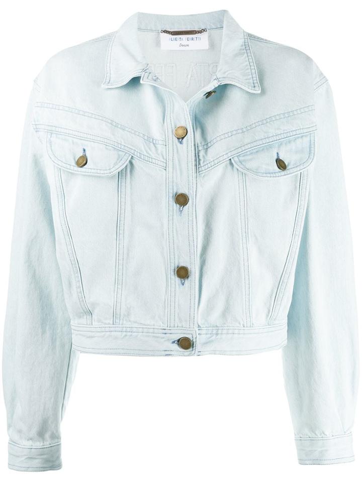 Alberta Ferretti Cropped Denim Jacket - Blue