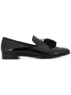 Giuseppe Zanotti Design Tassel Slippers, Men's, Size: 44, Black, Leather/calf Suede/patent Leather
