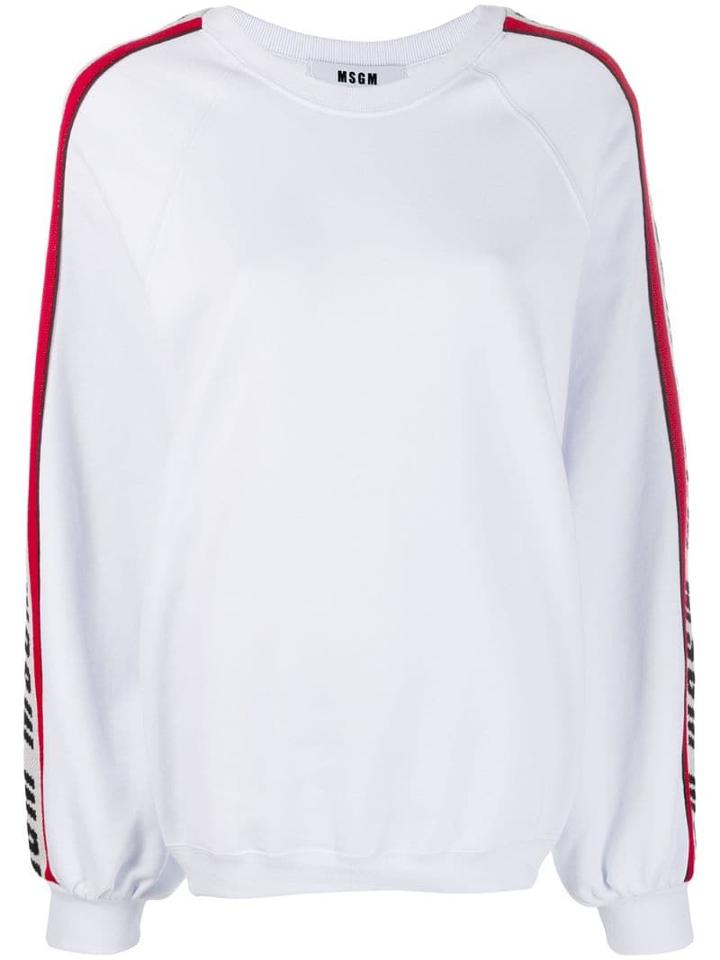 Msgm Logo Tape Sweatshirt - White