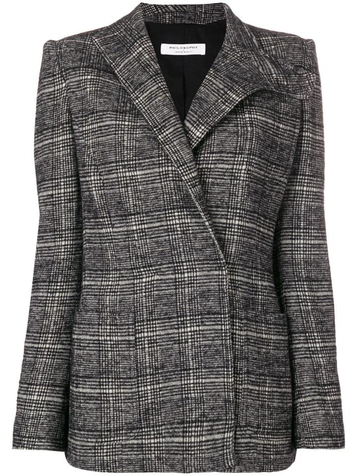 Philosophy Di Lorenzo Serafini Check Pattern Blazer - Black