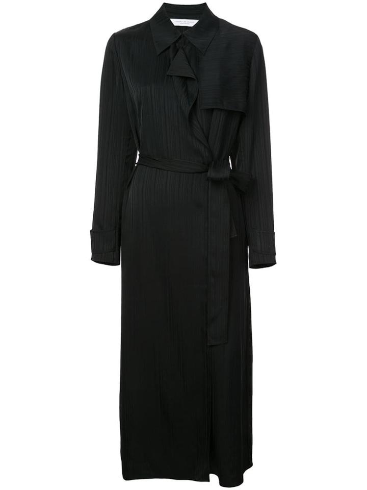 Kimora Lee Simmons Belted Silk Trench Coat - Blue