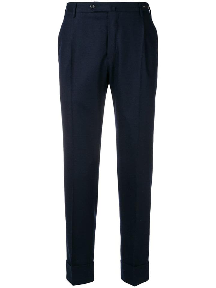 Pt01 Flicker Straight Trousers - Blue