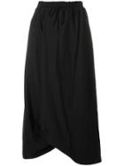 Y's High Waisted Asymmetric Skirt - Black
