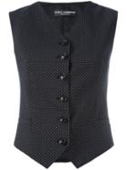 Dolce & Gabbana Polka Dot Waistcoat, Women's, Size: 44, Black, Cupro/virgin Wool