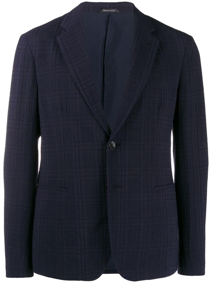 Giorgio Armani Textured Check Blazer - Blue