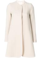 Goat Collarless A-line Coat - Nude & Neutrals
