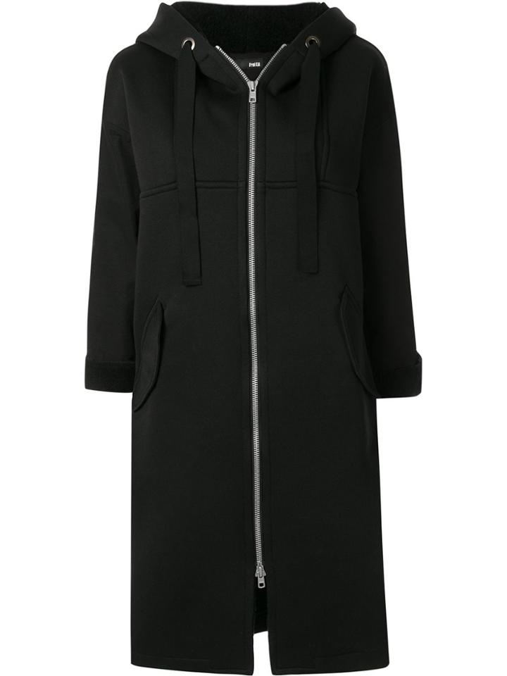 Frei Ea Elongated Hoodie Coat - Black