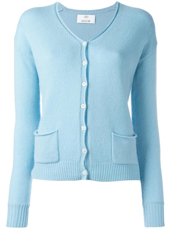Allude Button Up Cardigan, Women's, Size: Small, Blue, Cashmere