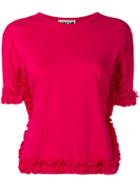 Hache Ruched Trim T-shirt, Women's, Size: 40, Pink/purple, Cotton