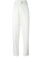 Isabel Marant 'nesto' Belted Chino Trousers, Women's, Size: 38, White, Cotton