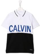 Calvin Klein Kids Logo Print Polo Shirt - White