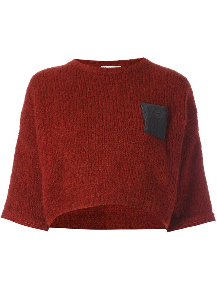 Brunello Cucinelli Cropped Jumper, Women's, Size: Small, Red, Silk/polyamide/cashmere/virgin Wool