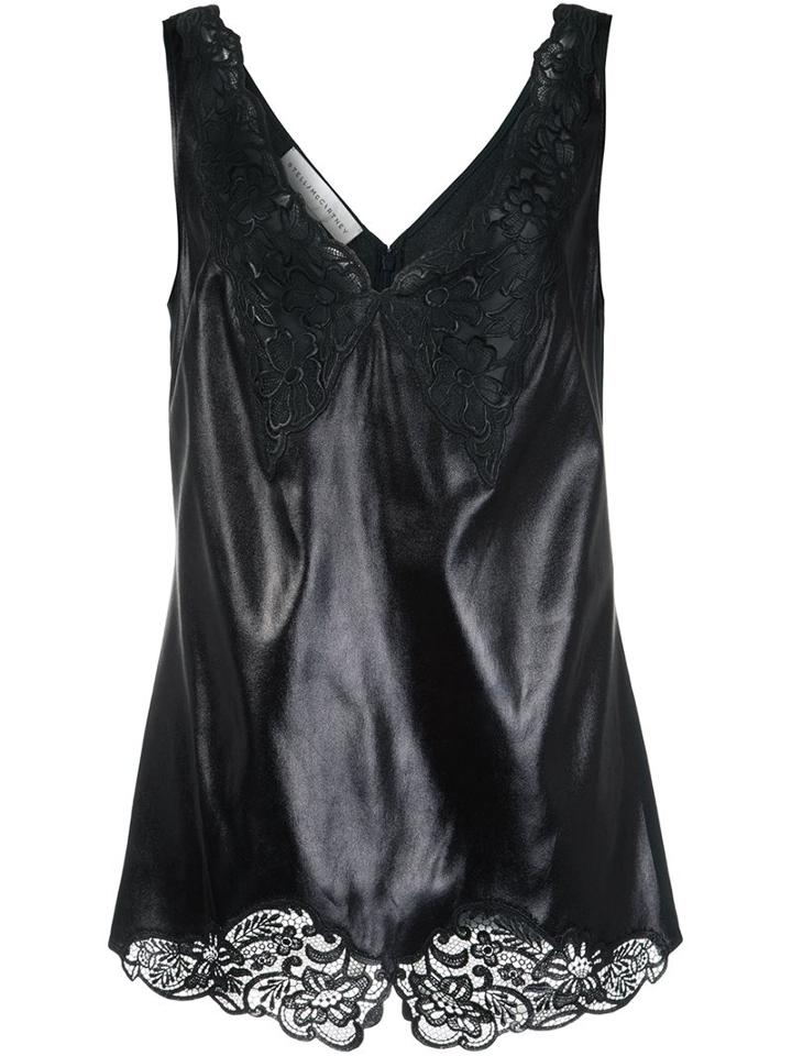 Stella Mccartney 'anastasia' V-neck Lace Camisole, Women's, Size: 40, Black, Silk/acetate/viscose