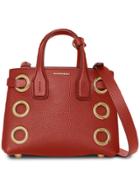 Burberry The Baby Banner In Grommeted Leather - Red