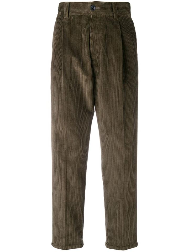 Pt01 Corduroy Straight Trousers - Brown