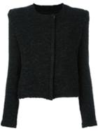 Iro Raw Edge Boucle Jacket, Women's, Size: 40, Black, Polyamide/polyester/acrylic/cotton