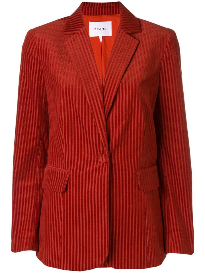 Frame Denim Single Breasted Corduroy Blazer - Yellow & Orange