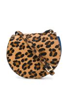 Sara Battaglia Leopard Panelled Shoulder Bag - Neutrals