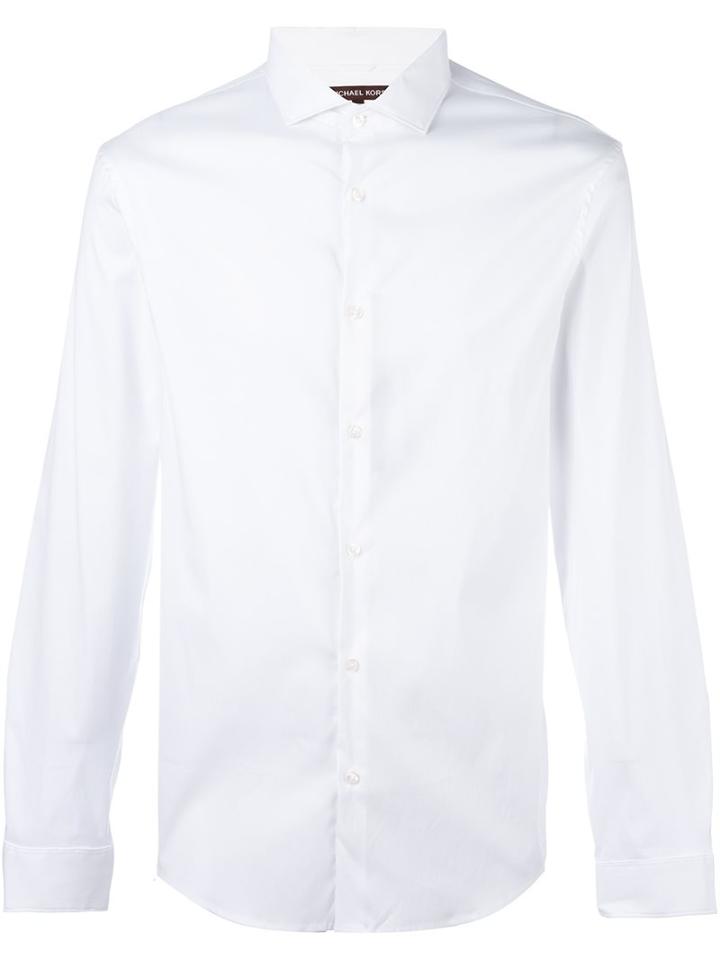 Michael Kors Classic Button Down Shirt, Men's, Size: Xxl, White, Cotton/nylon/spandex/elastane