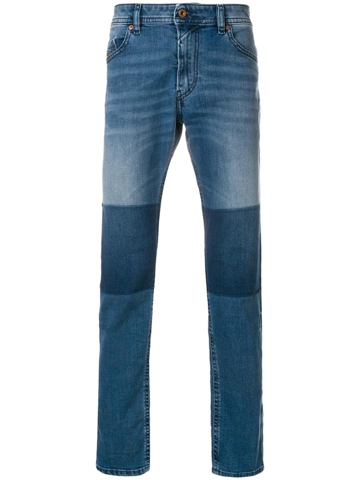 Diesel Patchwork Slim Jeans - Blue