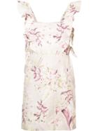 Zimmermann Floral Print Pleated Trim Dress, Women's, Size: 1, Pink/purple, Linen/flax