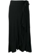 Michael Michael Kors Ruffle Wrap Skirt - Black