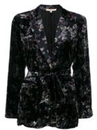 Gold Hawk Victoria Crushed Velvet Blazer - Blue