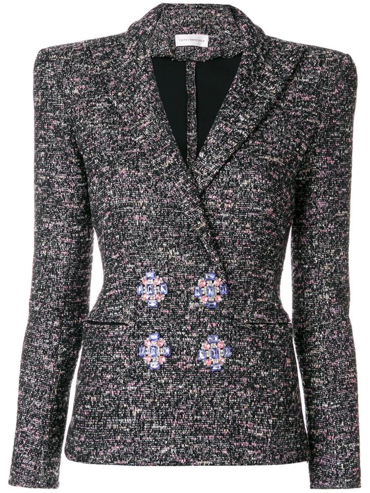 Faith Connexion Jewelled Button Blazer - Black