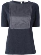 Fabiana Filippi Contrast Panel T-shirt, Women's, Size: 44, Grey, Cotton/spandex/elastane/silk
