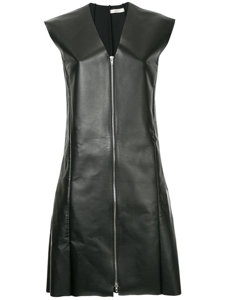 Céline Vintage Sleeveless Zipper Dress - Black