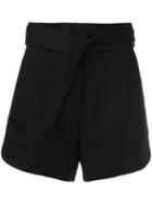 Iro - Magik Belted Shorts - Women - Cotton/viscose - 38, Black, Cotton/viscose