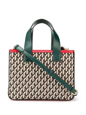 Dell' Est Geometric Print Tote Bag - Brown