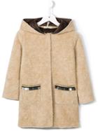 Babe And Tess Hooded Fuzzy Coat, Girl's, Size: 6 Yrs, Nude/neutrals