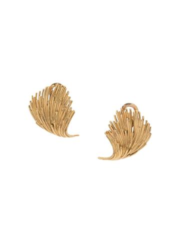 Katheleys Pre-owned 1960s French Leaf Earrings - Gold