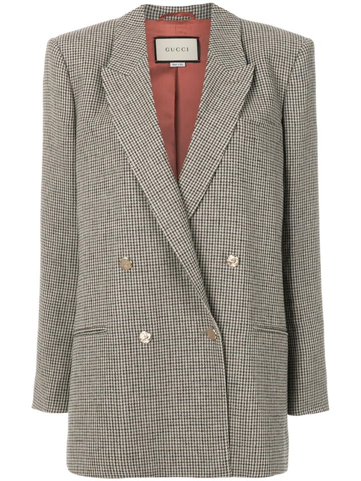 Gucci Check Blazer - Brown