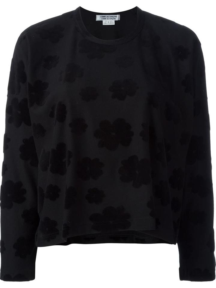 Comme Des Garçons Comme Des Garçons Floral Brocade Longsleeved T-shirt, Women's, Size: S, Black, Cotton